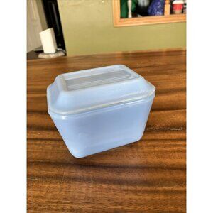 Vintage Pyrex Delphite Blue Refrigerator Dish W/Lid